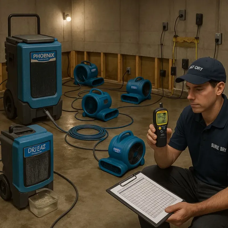 Structural Drying and Dehumidification process in Picnic Point, WA